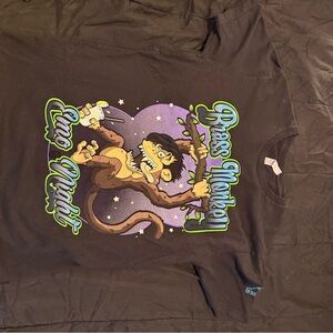 Black Graphic T-Shirt with Cartoon monkey